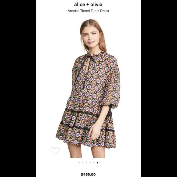 alice + olivia Arnette Tiered Tunic Dress medium - Picture 14 of 14